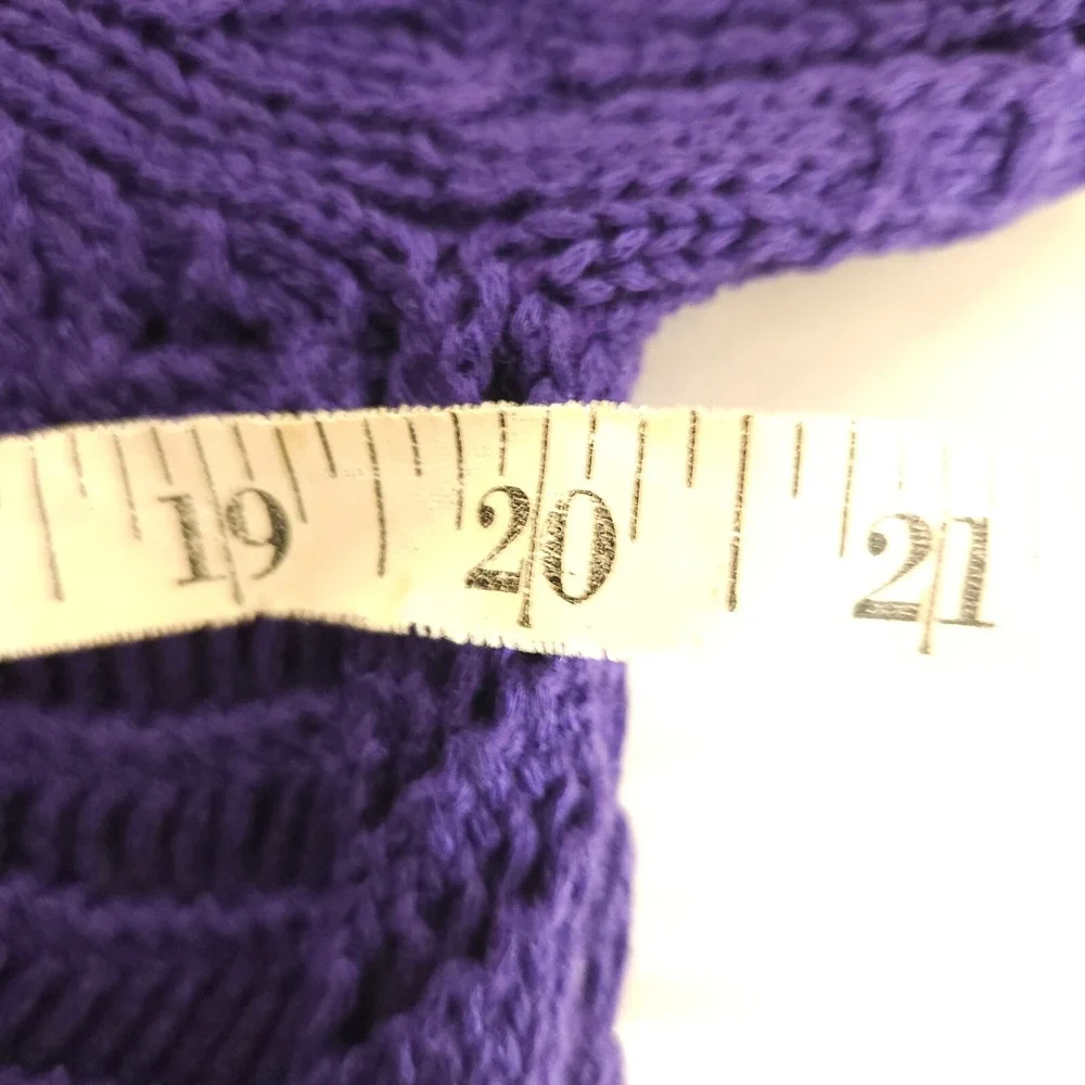 Chico's‎ Women's Purple Open Knit Sweater Size 1 US 8 Cotton Blend
